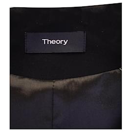 Theory-Teoria Blazer Aberto em Lã Preta-Preto