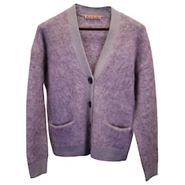 Acne-Acne Studios Buttoned Cardigan in Purple Wool-Purple