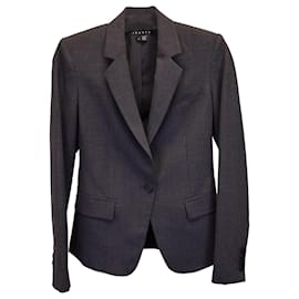 Theory-Theory Single-Breasted Slim-Fit Blazer in Charcoal Wool-Dark grey