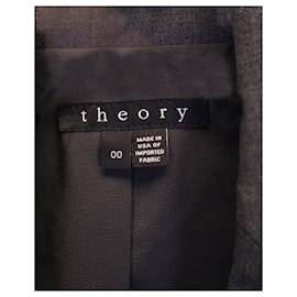 Theory-Theory Blazer Slim-Fit de peito único em lã carvão-Cinza antracite