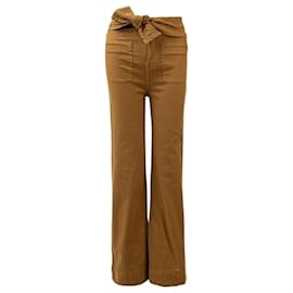 Autre Marque-pantalones de cintura alta-Metálico,Bronce
