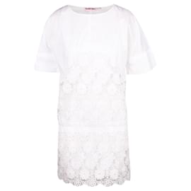 Autre Marque-Kleid mit floralem Spitzendetail-Weiß