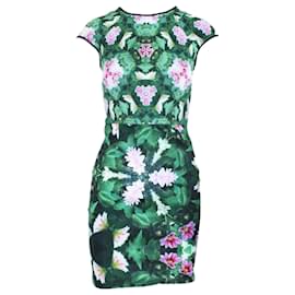 Autre Marque-Kurzärmliges Kleid mit grünem Druck-Andere