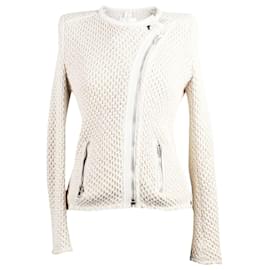 Autre Marque-Beige Jacket With Leather Panels-White