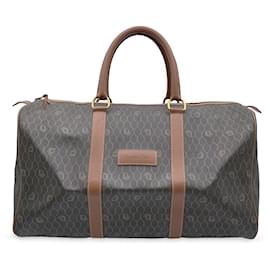 Christian Dior-Vintage Monogram Duffle Travel Unisex Bag Handbag-Grey