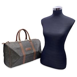 Christian Dior-Vintage Monogram Duffle Travel Unisex Bag Handbag-Grey