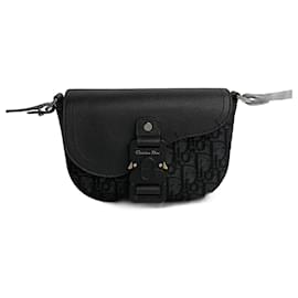 Dior-Dior Oblique Mini Saddle Crossbody Bag  Canvas Crossbody Bag in Excellent condition-Other