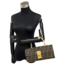 Fendi-Fendi Zucca Canvas Mini Handbag  Canvas Crossbody Bag in Excellent condition-Other
