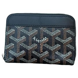 Goyard Matignon Mini wallet black cloth Black