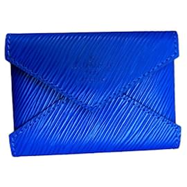 Louis Vuitton-portatarjetas de cuero Louis Vuitton Epi-Azul