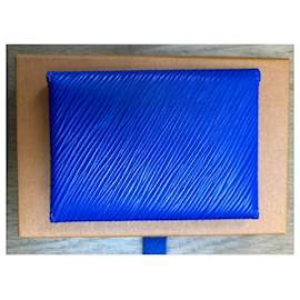 Louis Vuitton-Porta-cartões de couro Louis Vuitton Epi.-Azul