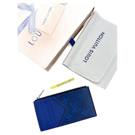 Louis Vuitton-Porte-monnaie et porte-cartes Vuitton Taigarama-Bleu