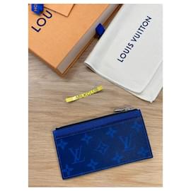 Louis Vuitton-Porte-monnaie et porte-cartes Vuitton Taigarama-Bleu