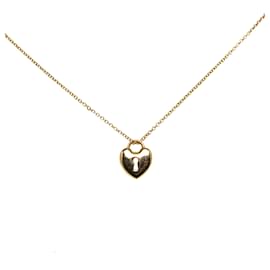 Tiffany & Co-Tiffany Gold 18K Heart Cadena Pendant Necklace-Golden