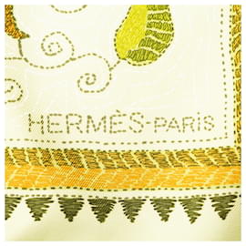 Hermès-Hermes Green Kantha Silk Scarf-Green