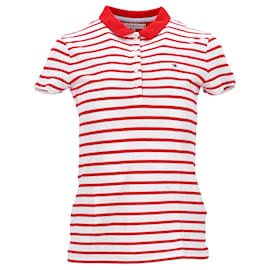 Tommy Hilfiger-Polo slim fit da donna Tommy Hilfiger in cotone rosso-Rosso
