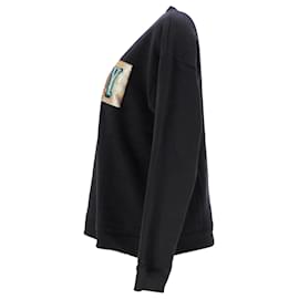 Tommy Hilfiger-Tommy Hilfiger Womens Sequinned Logo Sweatshirt in Black Cotton-Black