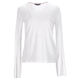 Tommy Hilfiger-Tommy Hilfiger Womens Regular Fit Knit Top in Ecru Lyocell-White,Cream