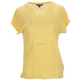 Tommy Hilfiger-Top feminino com gola redonda e ajuste confortável-Amarelo