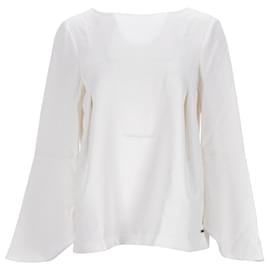 Tommy Hilfiger-Womens Long Sleeve Blouse-White,Cream