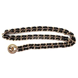 Chanel-Cinturón de cadena de doble eslabón Chanel Coco Gold-Gold hardware