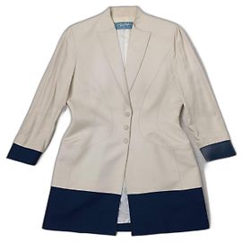 Thierry Mugler Blazer Mugler vintage beige e blu Crema