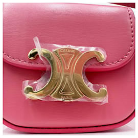 Céline-Celine Mini Triomphe Flap Bag-Pink
