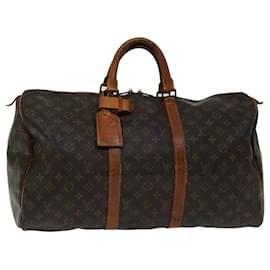 Louis Vuitton-Louis Vuitton Monograma Keepall 50 Boston Bag M41426 Autenticação de LV 52682-Monograma