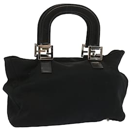 Fendi-FENDI Hand Bag Nylon Black Auth 67349-Black