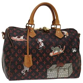 Louis Vuitton-LOUIS VUITTON Casizeram Speedy Bandouleira 30 Bolsa de mão marrom M44401 Autenticação de LV 67374UMA-Marrom,Vermelho