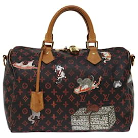 Louis Vuitton-LOUIS VUITTON Casizeram Speedy Bandouliere 30 Hand Bag Brown M44401 LV Auth 67374A-Brown,Red
