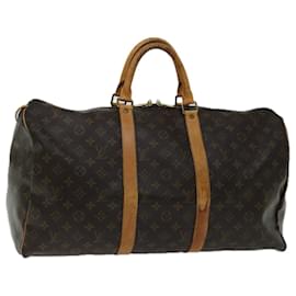 Louis Vuitton-Louis Vuitton Monograma Keepall 50 Boston Bag M41426 Autenticação de LV 55214-Monograma