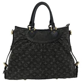 Louis Vuitton-LOUIS VUITTON Monogram Denim Neo Cabby MM Bag 2Way Black M95351 Auth yk10965-Black