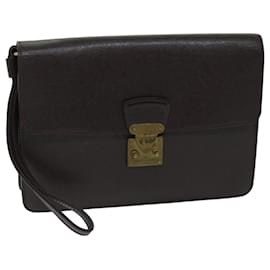 Louis Vuitton-LOUIS VUITTON Taiga Pochette Kourad Clutch Bag Acajou M30196 LV Auth 67545-Other