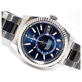 Rolex-ROLEX Sky-Dweller Oyster-Armband mit blauem Zifferblatt 326934 '22 Herren-Silber