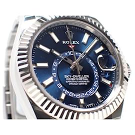 Rolex-ROLEX Sky-Dweller pulsera Oyster con esfera azul 326934 '22 De los hombres-Plata