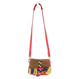 Carven-This shoulder bag features a leather body-Red