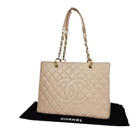 Chanel-Chanel GST (grande bolsa de compras)-Bege