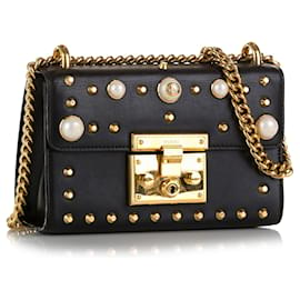 Gucci-GUCCI Handtaschen Geldbörse mit Kette-Schwarz