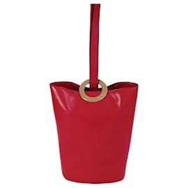 Céline-Céline Bolsa bucket Céline em couro vermelho-Vermelho