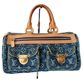 Louis Vuitton-Louis Vuitton Speedy denim bag-Blue