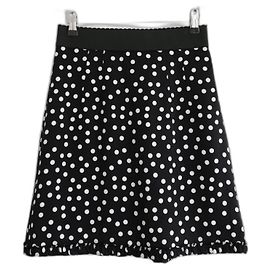 Saia de seda de bolinhas Dolce & Gabbana Preto