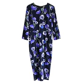 Autre Marque-Goat floral anemone print dress-Black,Blue