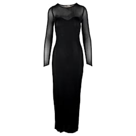 Thierry Mugler-Mugler Mesh Long Dress-Black