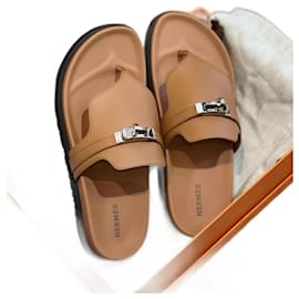 Hermès HERMES Sandalias T.UE 38 Cuero Camello