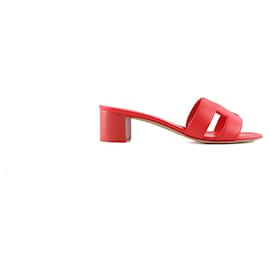 Hermès-HERMES  Sandals T.eu 37 leather-Red