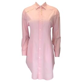 Autre Marque-Vestido de popeline de algodão tingido com fio orgânico rosa claro Marni-Rosa