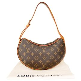 Louis Vuitton-Bolso de mano Louis Vuitton Croissant PM de lona con monograma-Castaño