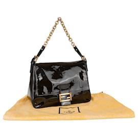 Fendi-Fendi Leather FF Buckle Mamma Bag-Black