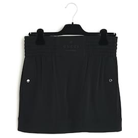 Gucci-Gucci FR34 36 Black Silk Mini Boxer Skirt US4 to 6-Black